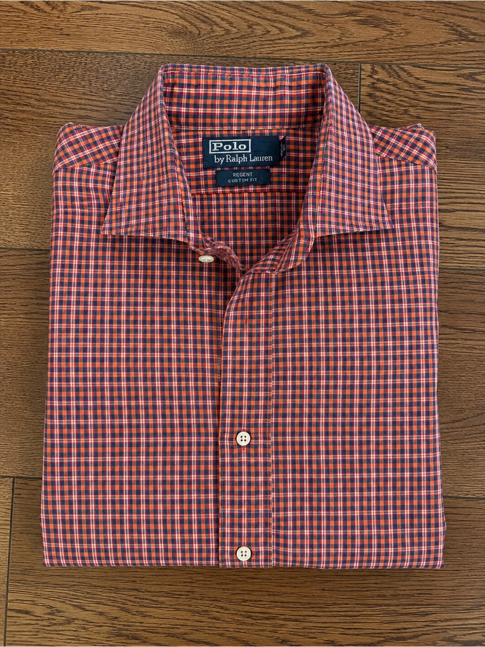 Polo Ralph Lauren Regent Custom Fit XL Red Navy Plaid Button Down Shirt